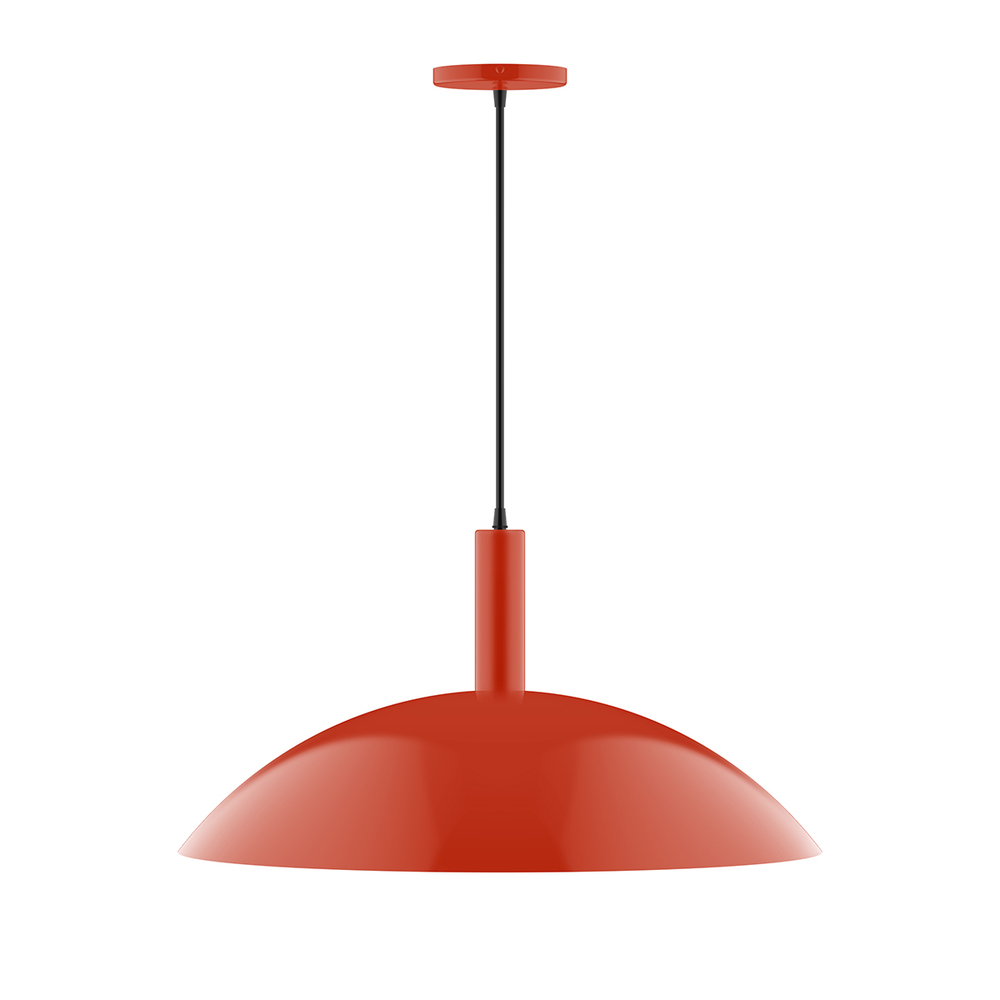 24&#34; Glow Pendant, white cord with canopy, Vermillion