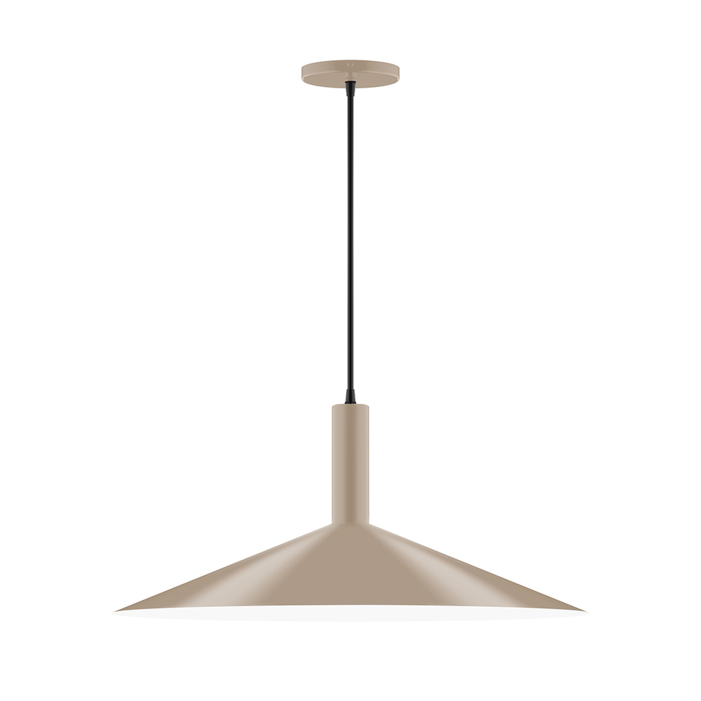 24&#34; Zing Pendant, white cord with canopy, Clay