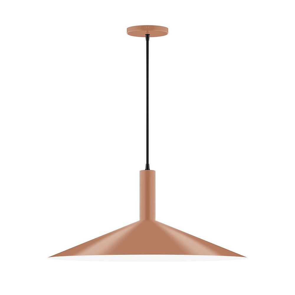 24&#34; Zing Pendant, white cord with canopy, Terracotta