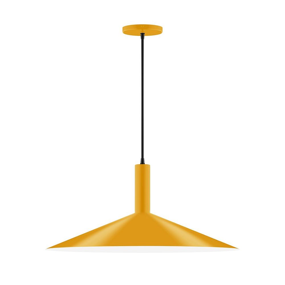 24&#34; Zing Pendant, white cord with canopy, Bright Yellow