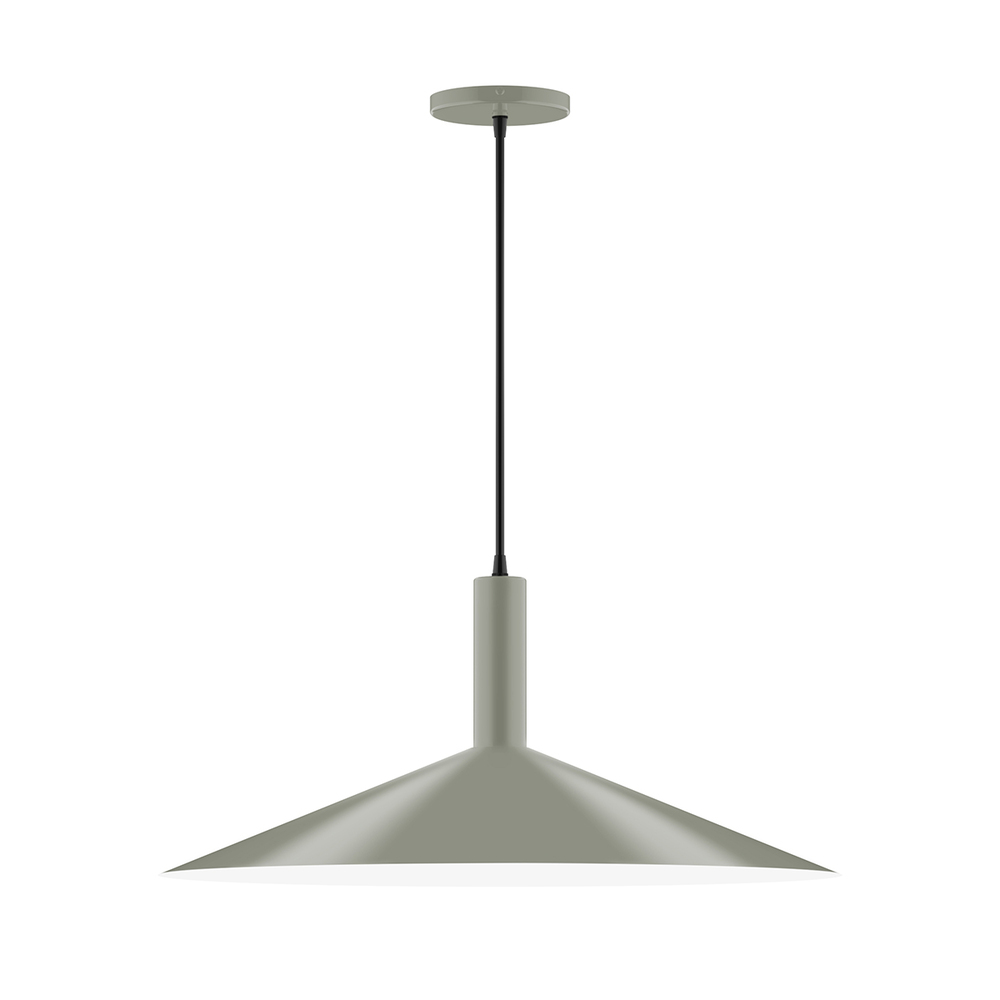 24&#34; Zing Pendant, white cord with canopy, Moss Green