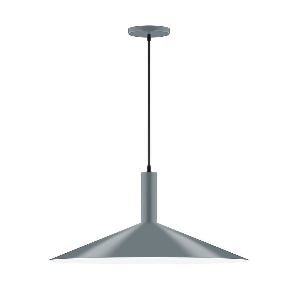 24&#34; Zing Pendant, white cord with canopy, Slate Gray