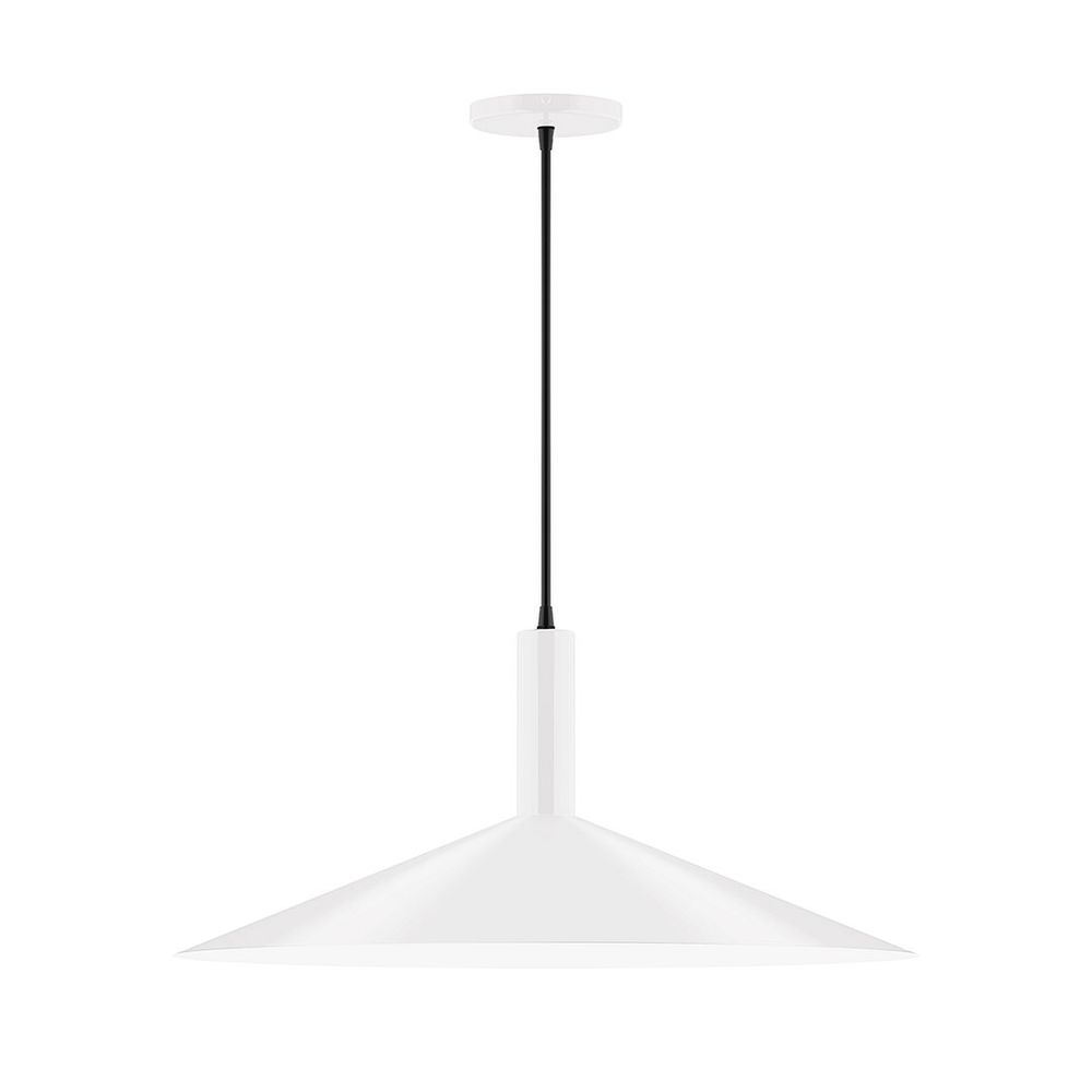24&#34; Zing Pendant, white cord with canopy, White