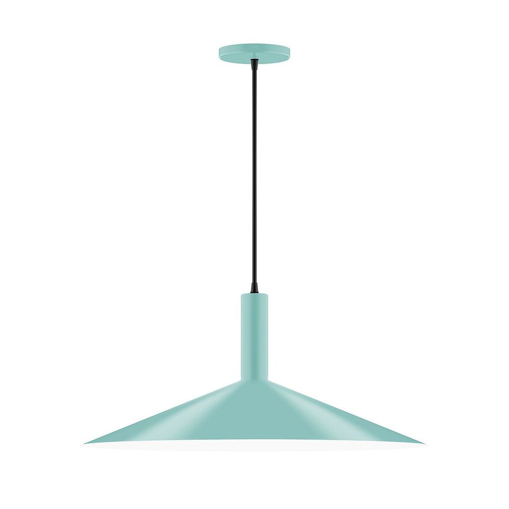 24&#34; Zing Pendant, white cord with canopy, Sea Green
