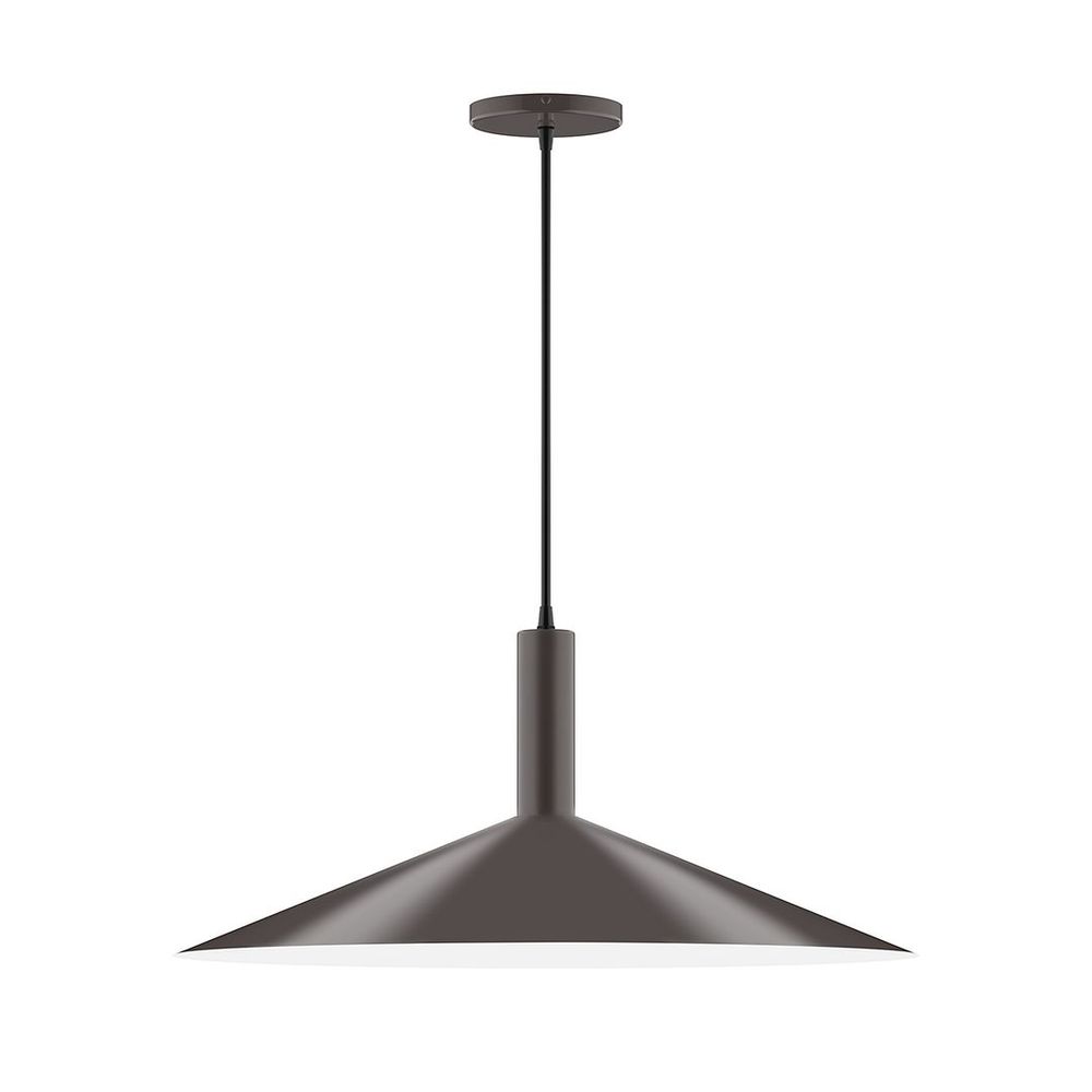 24&#34; Zing Pendant, white cord with canopy, Architectural Bronze