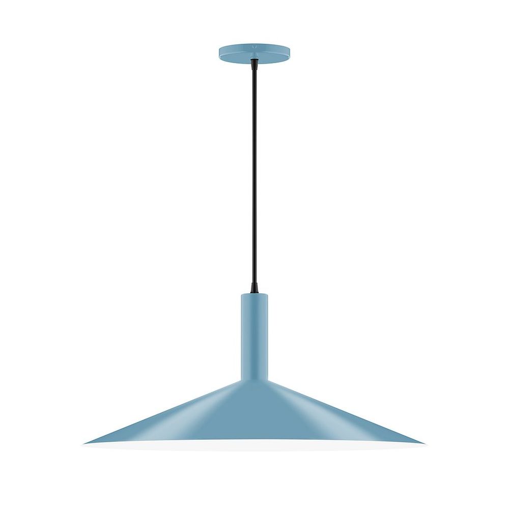 24&#34; Zing Pendant, white cord with canopy, Light Blue