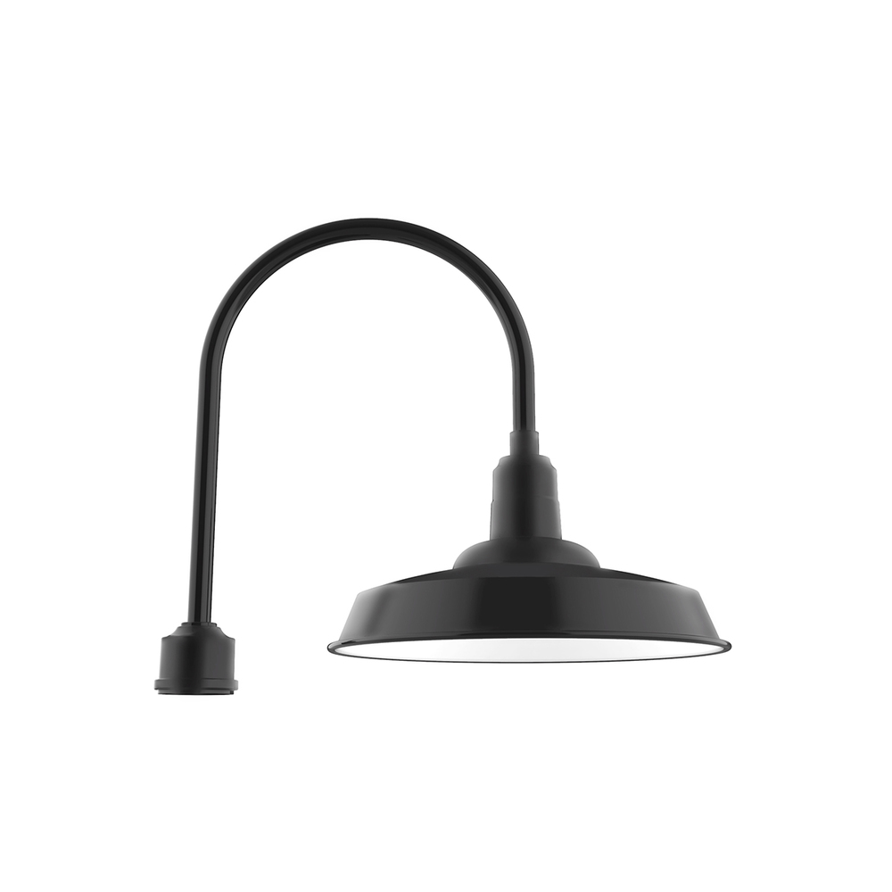 18&#34; Warehouse shade, post top mount, Black