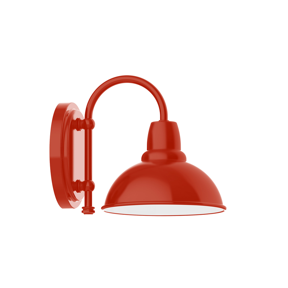 8&#34; Cafe shade, wall mount sconce, Vermillion
