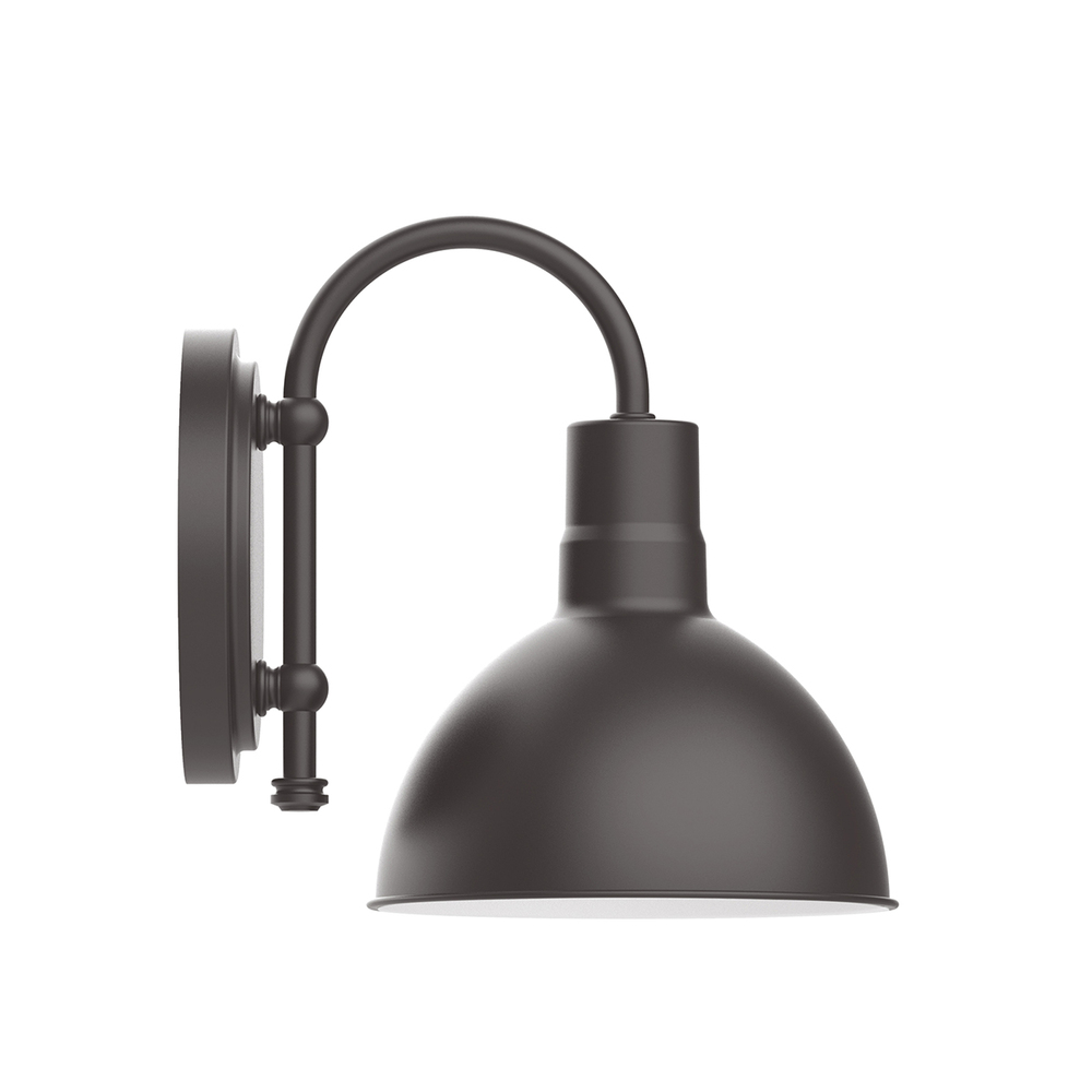 8&#34; Deep Bowl shade, wall mount sconce, Bronze Matte