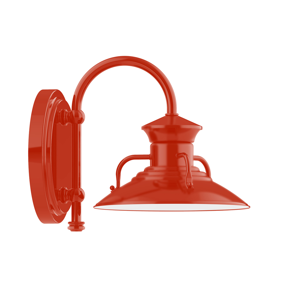 8&#34; Homestead shade, wall mount sconce, Vermillion