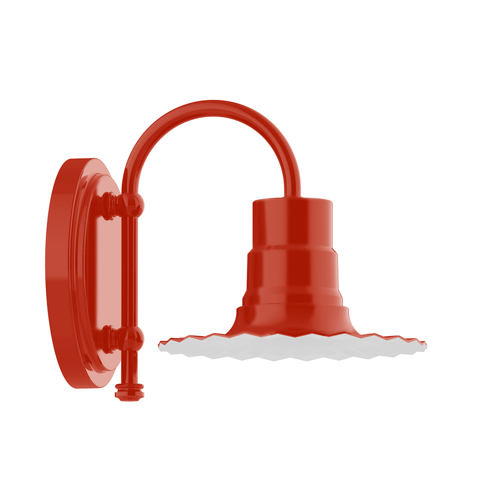 8&#34; Radial shade, wall mount sconce, Vermillion