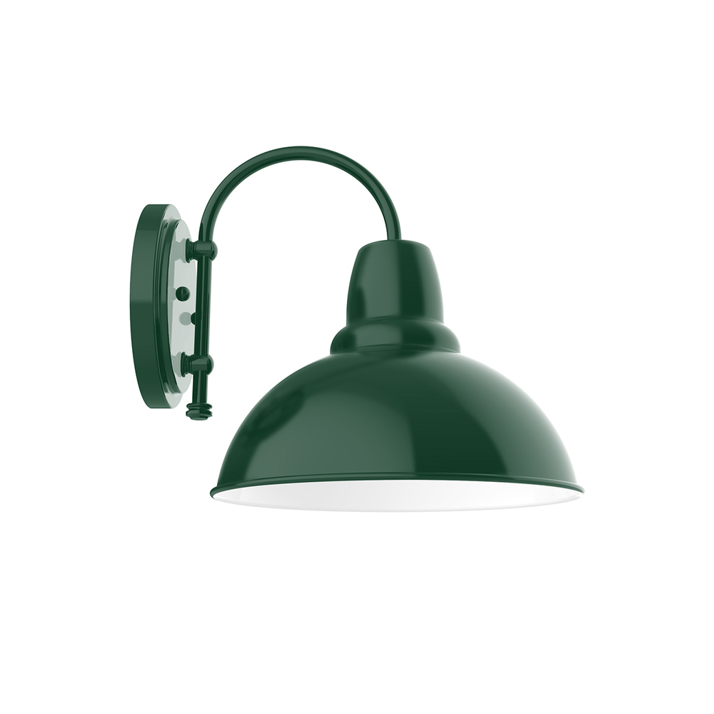 12&#34; Cafe shade, wall mount sconce, Forest Green