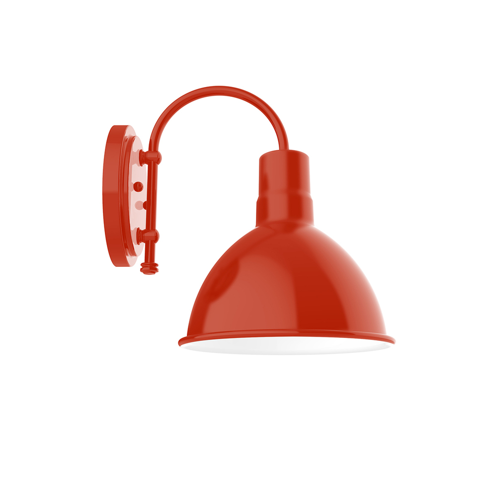 10&#34; Deep Bowl shade, wall mount sconce, Vermillion