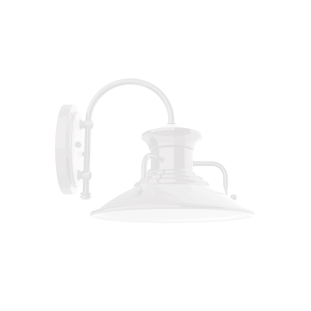 12&#34; Homestead shade, wall mount sconce, White