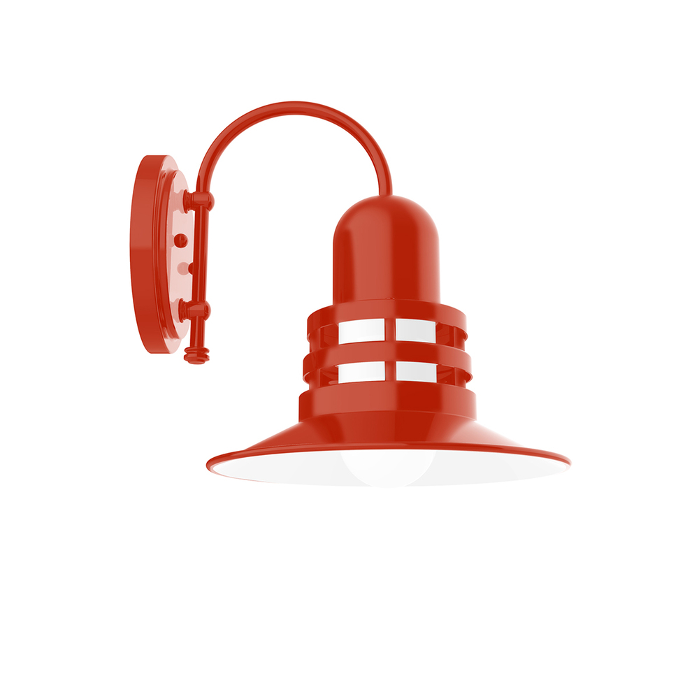 12&#34; Atomic shade, wall mount sconce, Vermillion