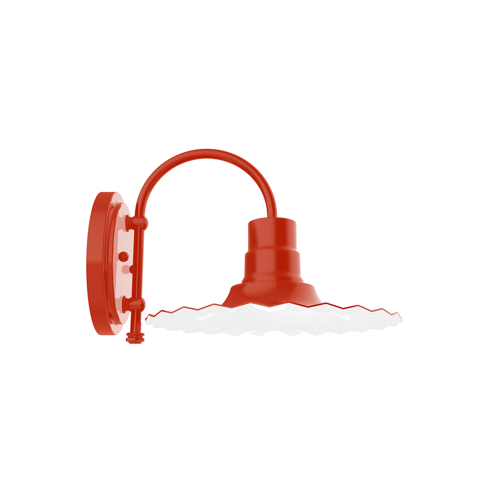 12&#34; Radial shade, wall mount sconce, Vermillion