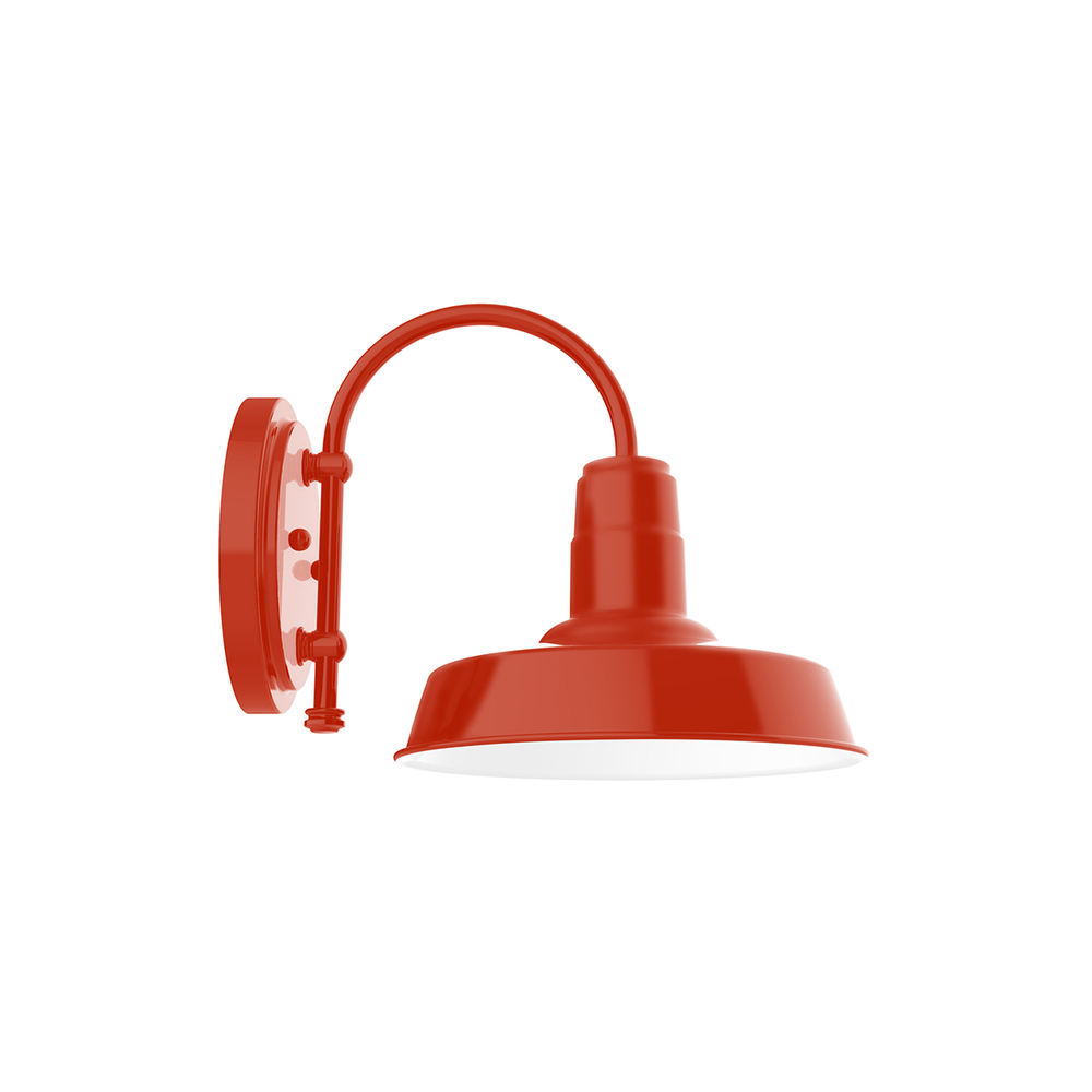10&#34; Warehouse shade, wall mount sconce, Vermillion