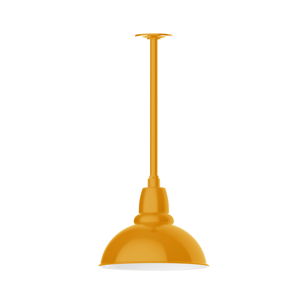 12&#34; Cafe shade, stem mount pendant with canopy, Bright Yellow