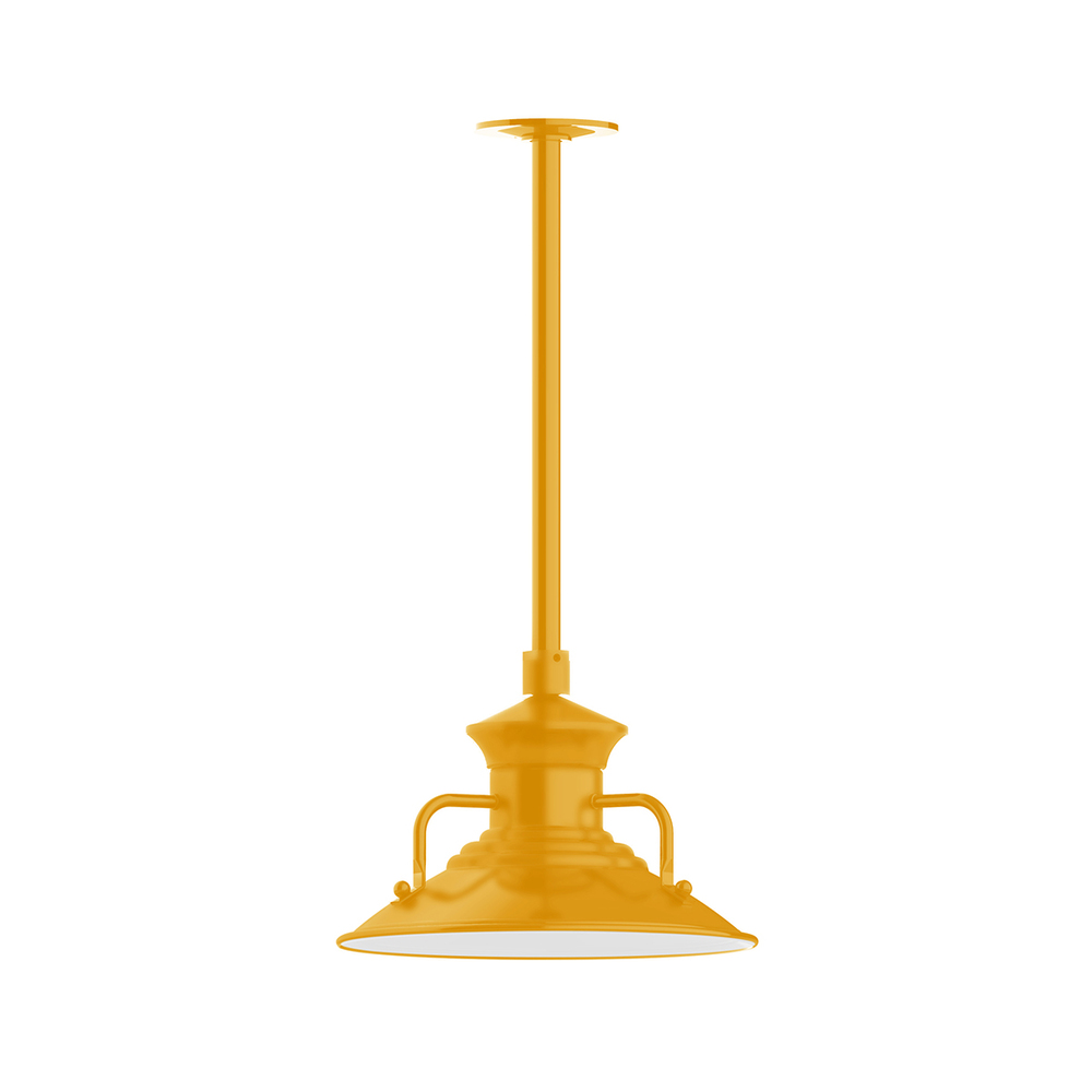 12&#34; Homestead shade, stem mount pendant with canopy, Bright Yellow