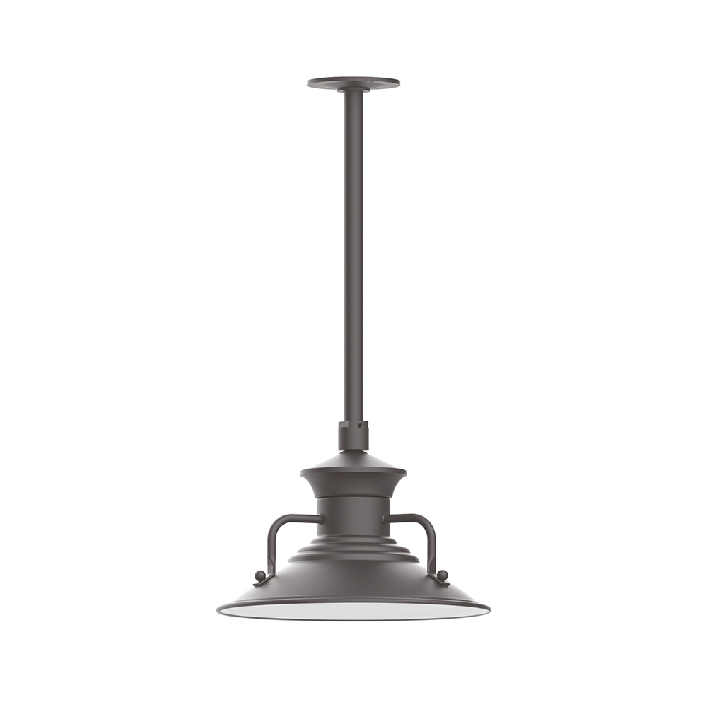 12&#34; Homestead shade, stem mount pendant with canopy, Bronze Matte