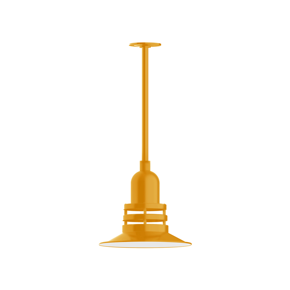 12&#34; Atomic shade, stem mount pendant with canopy, Bright Yellow