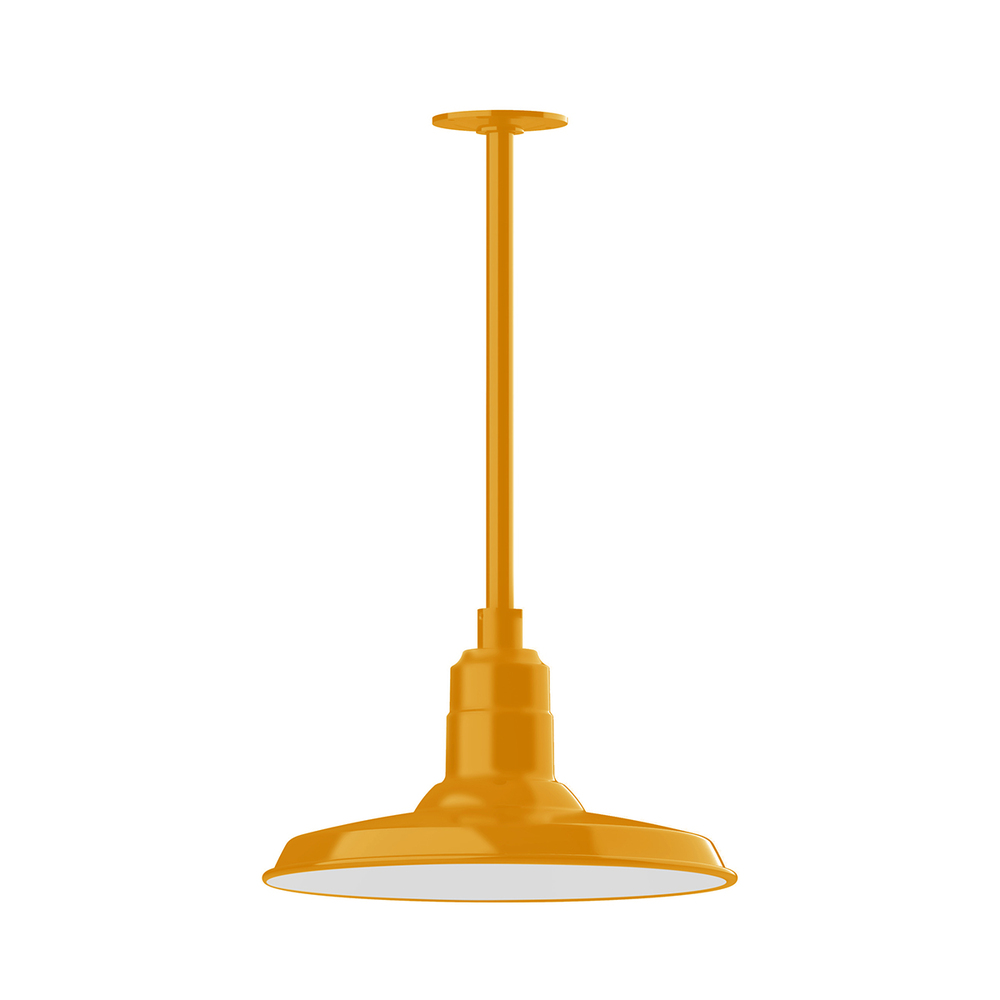 14&#34; Warehouse shade, stem mount pendant with canopy, Bright Yellow