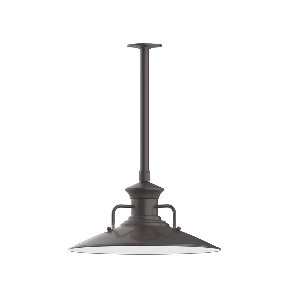 18&#34; Homestead shade, stem mount pendant with canopy, Bronze Matte