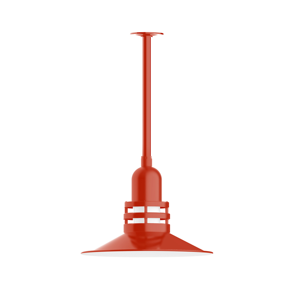 16&#34; Atomic shade, stem mount pendant with canopy, Vermillion