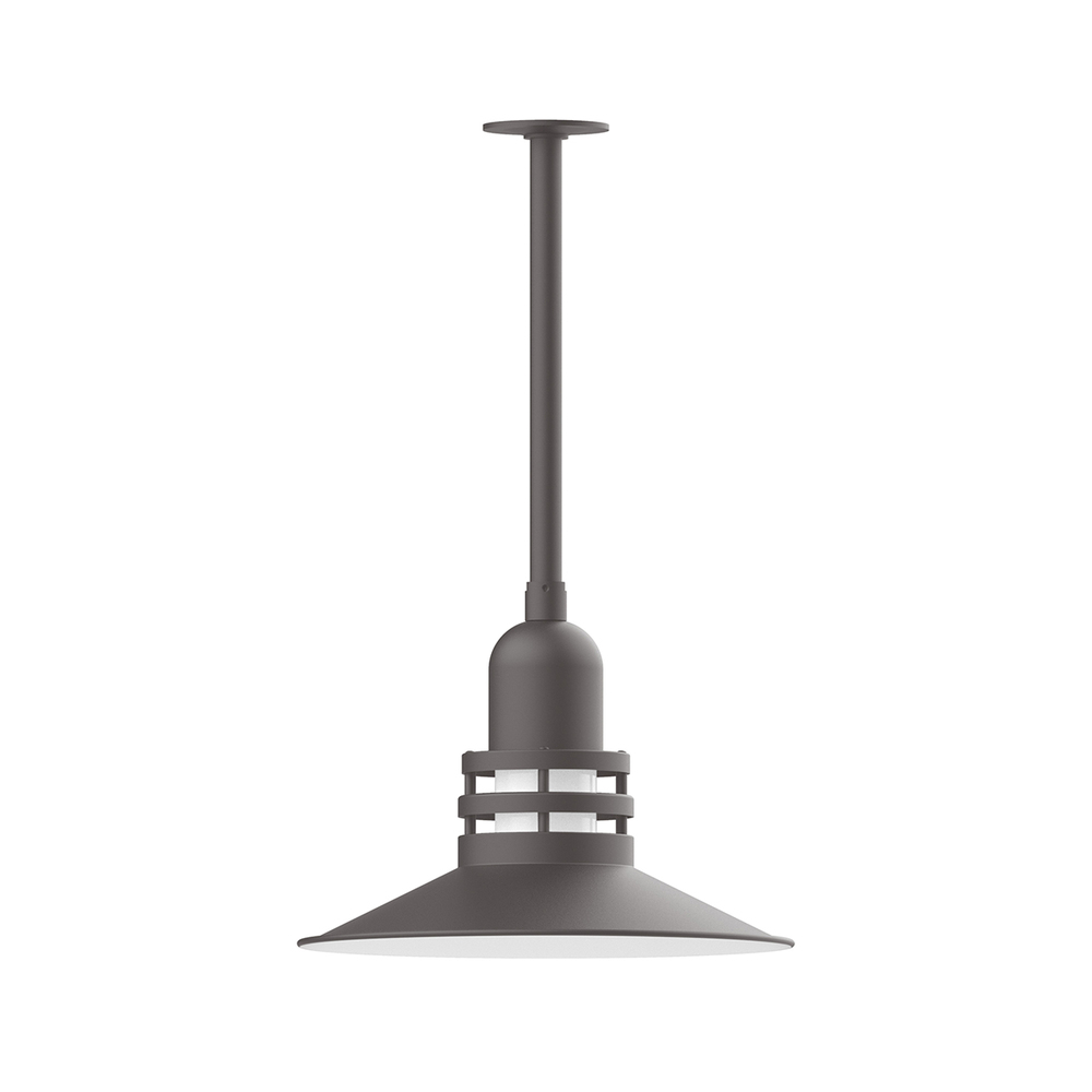 16&#34; Atomic shade, stem mount pendant with canopy, Bronze Matte
