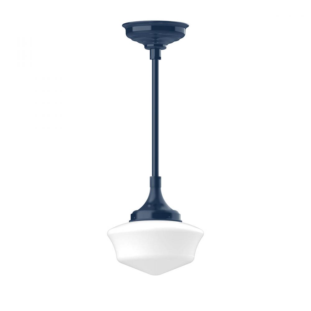 12&#34; Schoolhouse glass, 1/2&#34; x 36&#34; stem and canopy, Navy