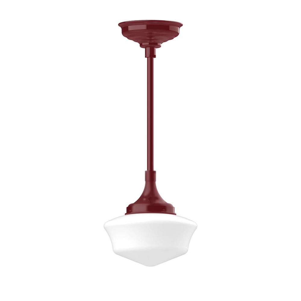 12&#34; Schoolhouse glass, 1/2&#34; x 36&#34; stem and canopy, Barn Red