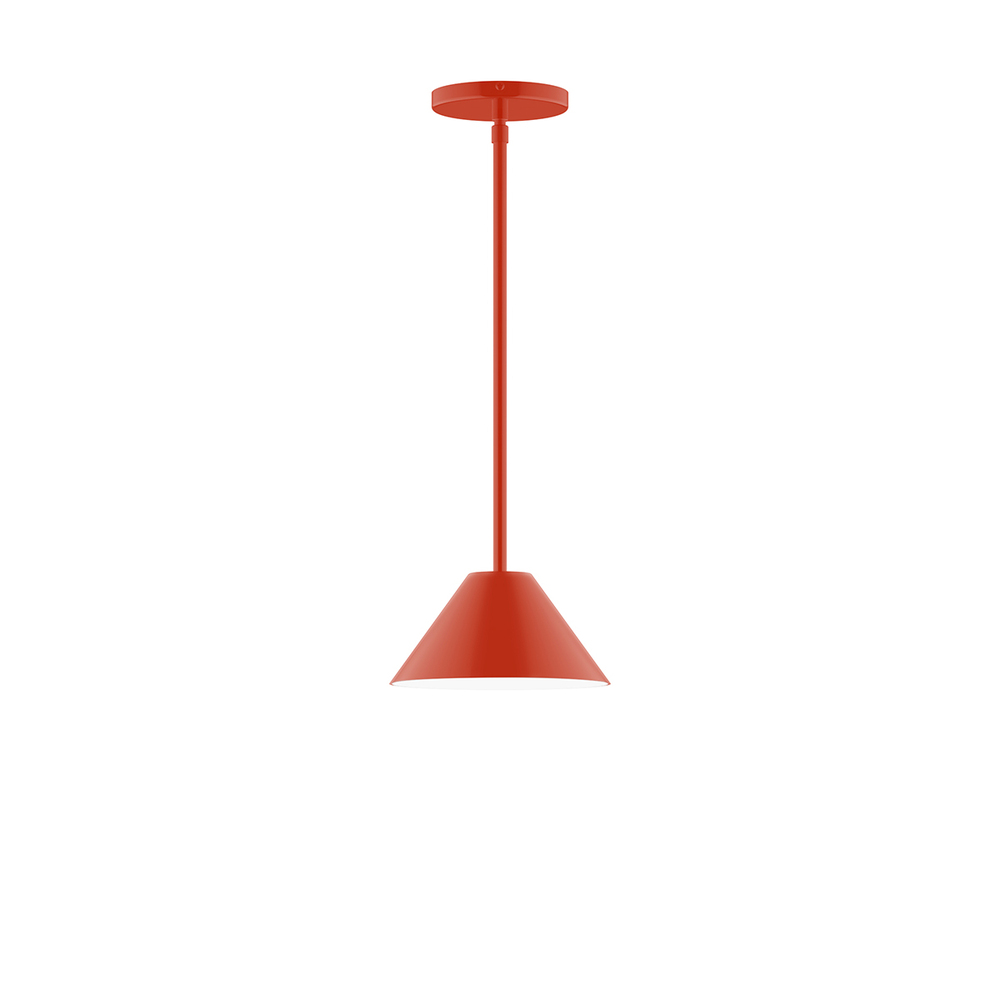 8&#34; Pinnacle Stem Hung Pendant, Vermillion
