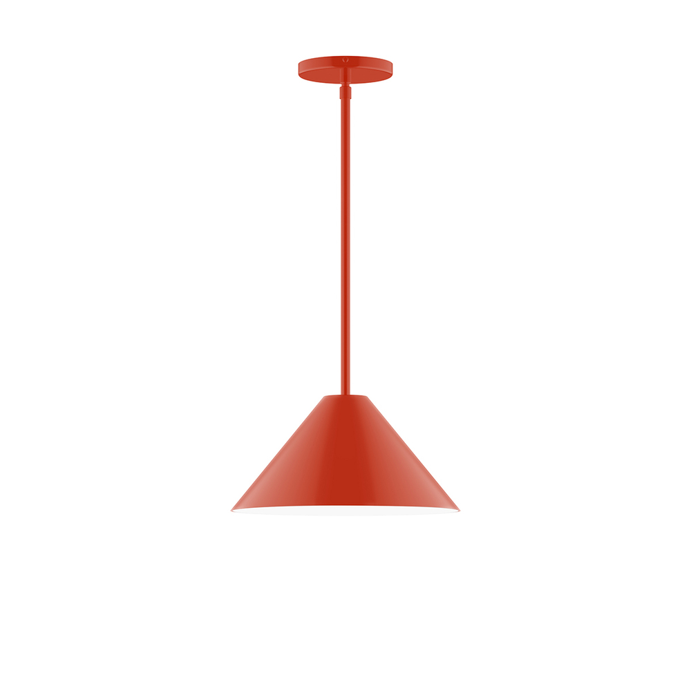 12&#34; Pinnacle Stem Hung Pendant, Vermillion