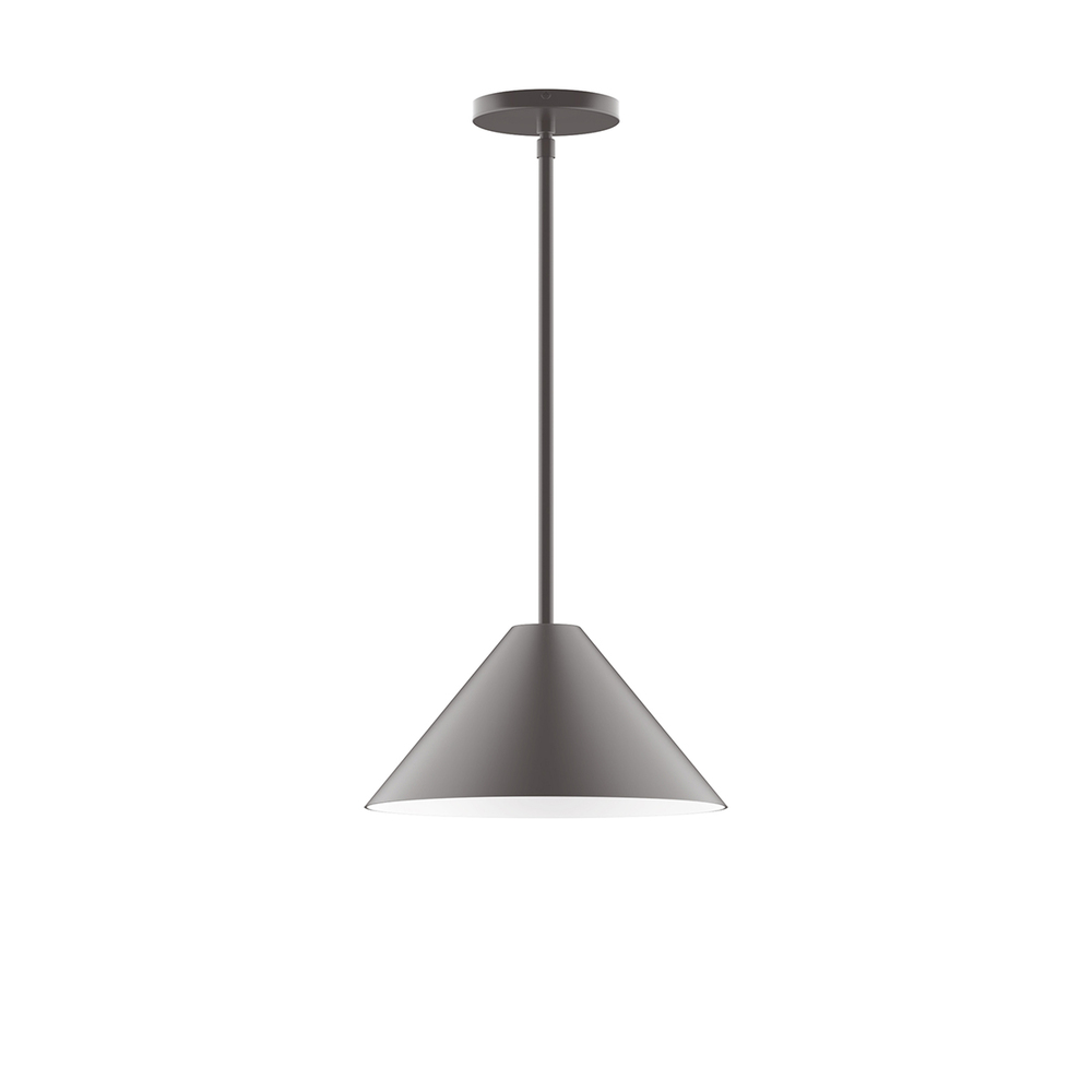 12&#34; Pinnacle Stem Hung Pendant, Bronze Matte