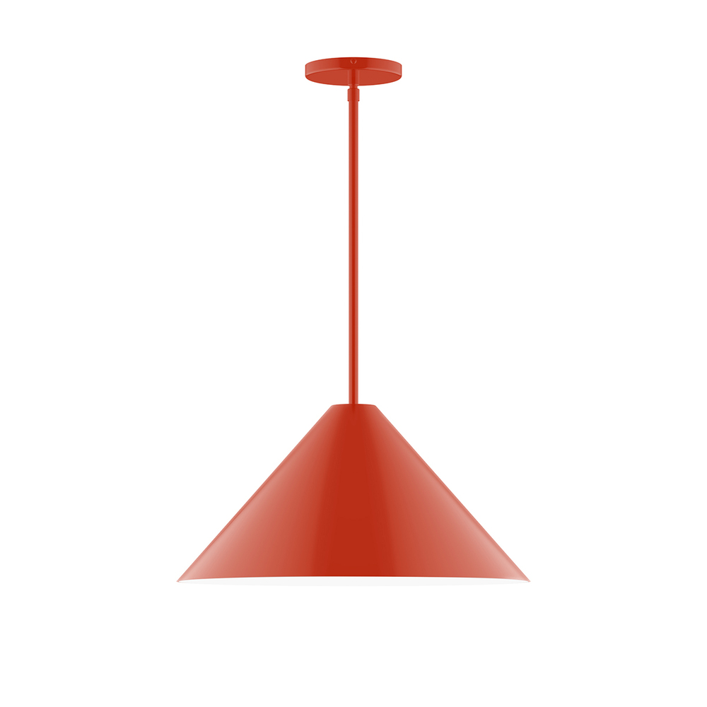 18&#34; Pinnacle Stem Hung Pendant, Vermillion