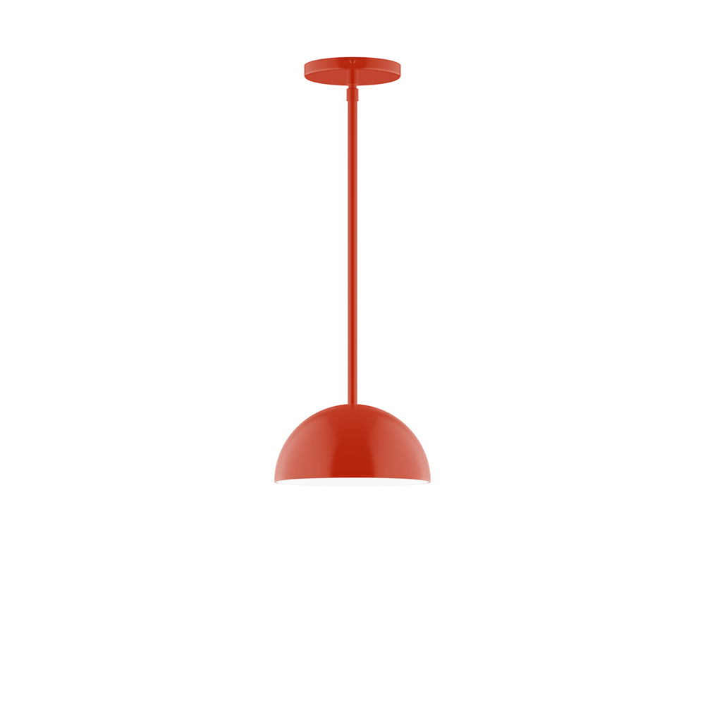 8&#34; Arcade Stem Hung Pendant, Vermillion