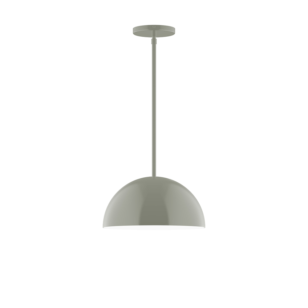 12&#34; Arcade Stem Hung Pendant, Moss Green