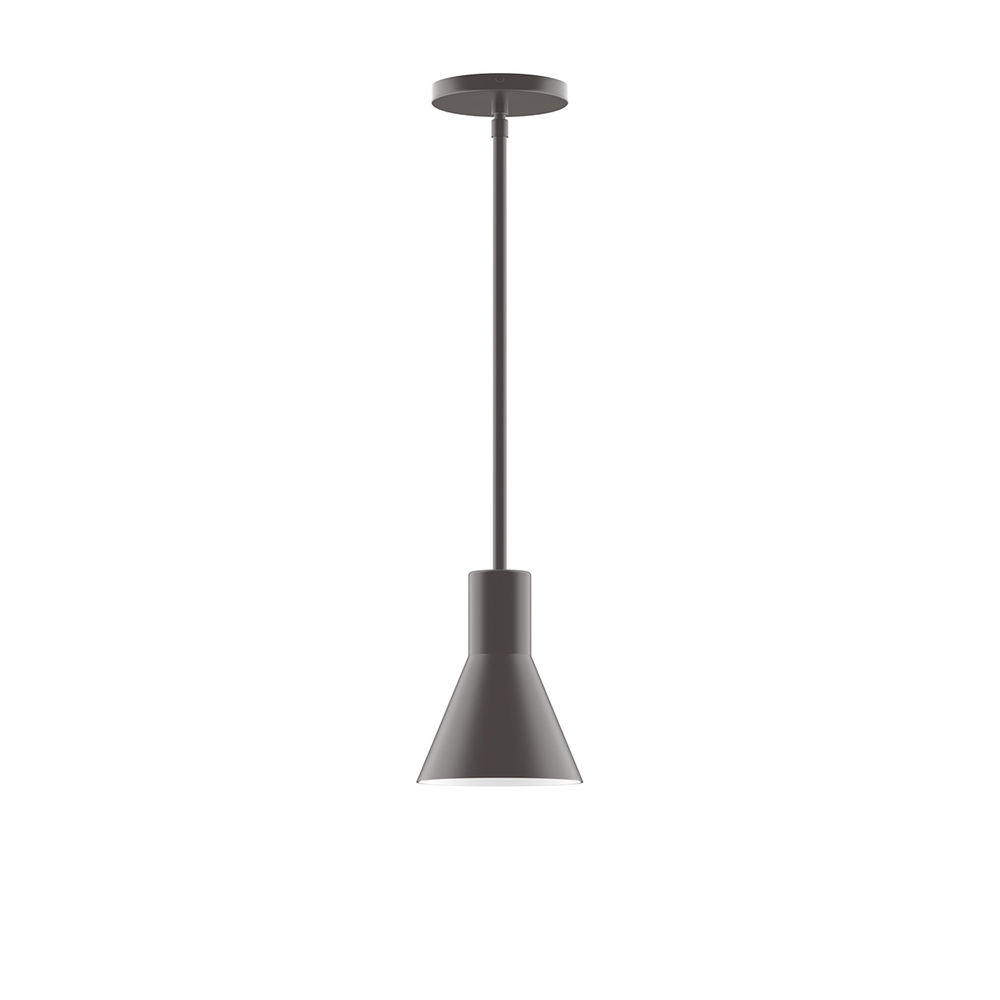6&#34; Flare Stem Hung Pendant, Bronze Matte