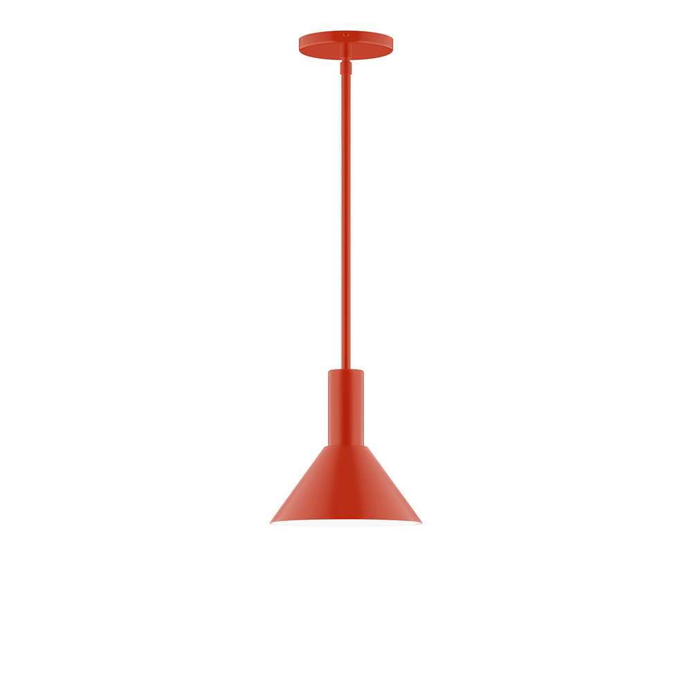 8&#34; Chase Stem Hung Pendant, Vermillion