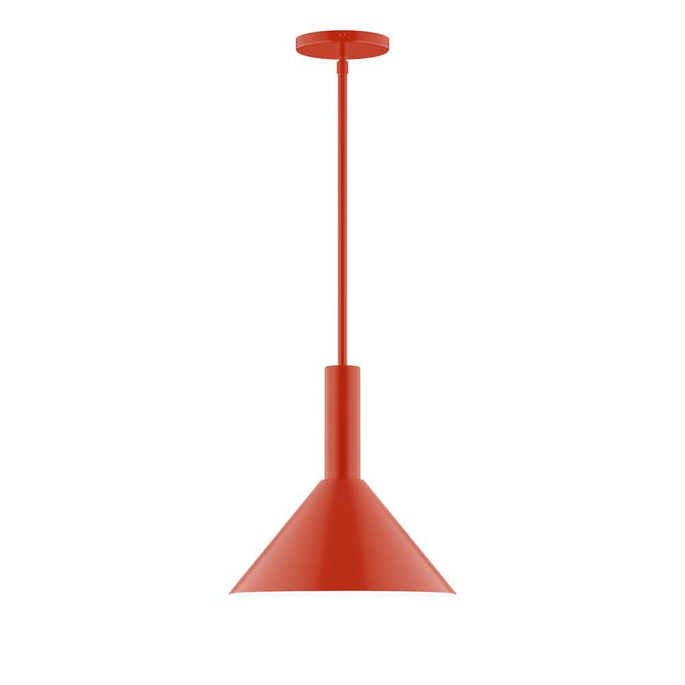 12&#34; Chase Stem Hung Pendant, Vermillion