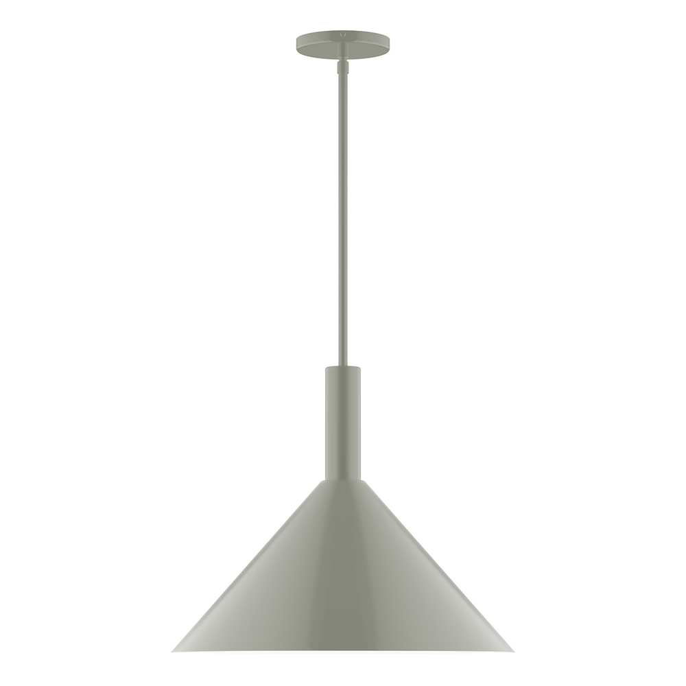 18&#34; Chase Stem Hung Pendant, Moss Green