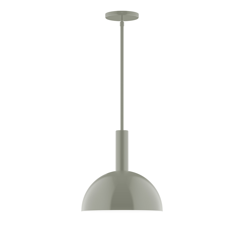 12&#34; Ray Stem Hung Pendant, Moss Green