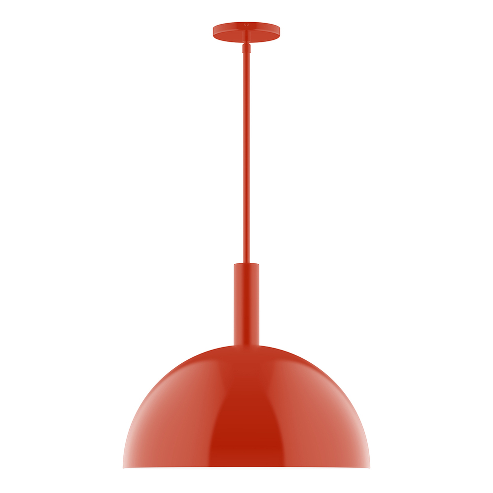 18&#34; Ray Stem Hung Pendant, Vermillion