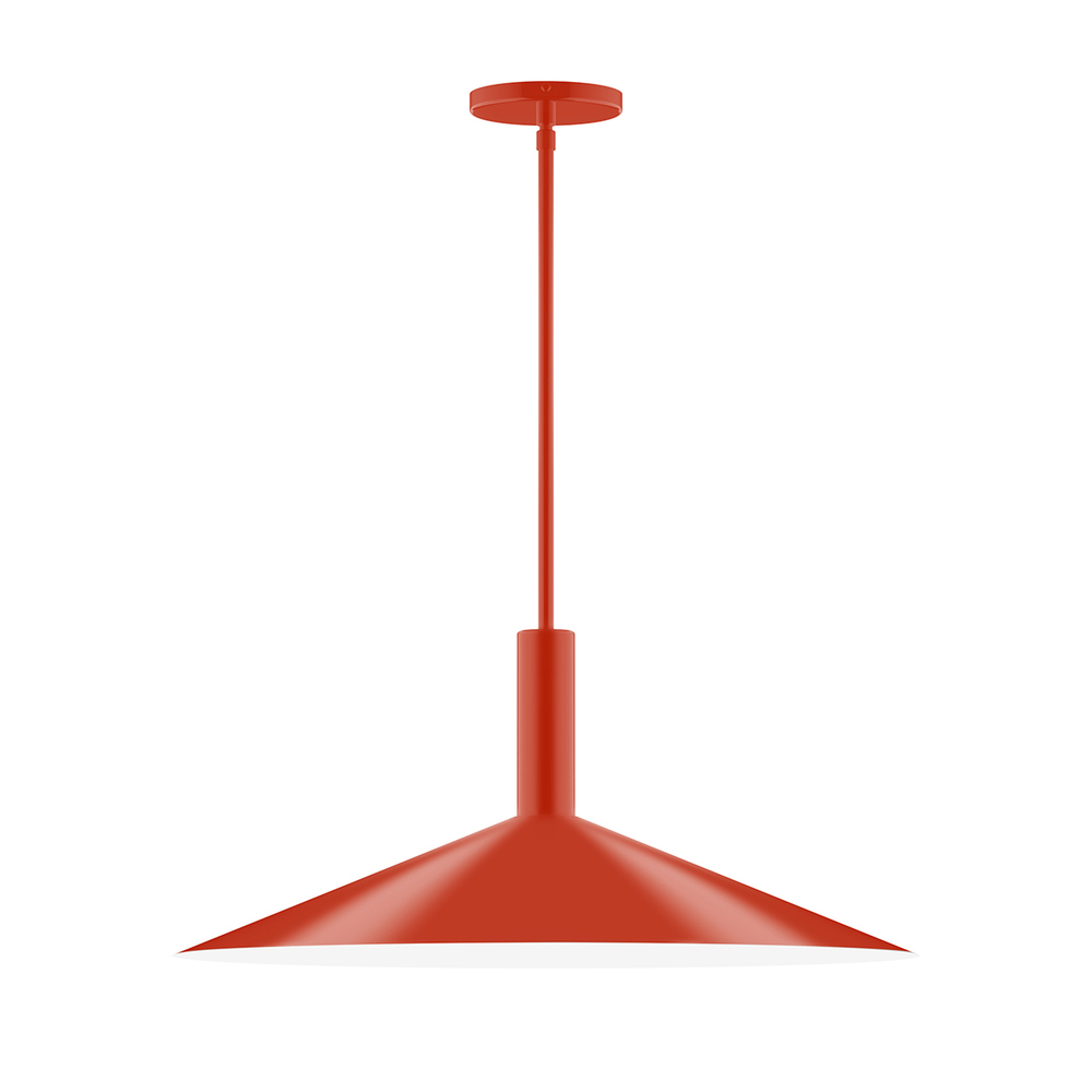 24&#34; Zing Stem Hung Pendant, Vermillion