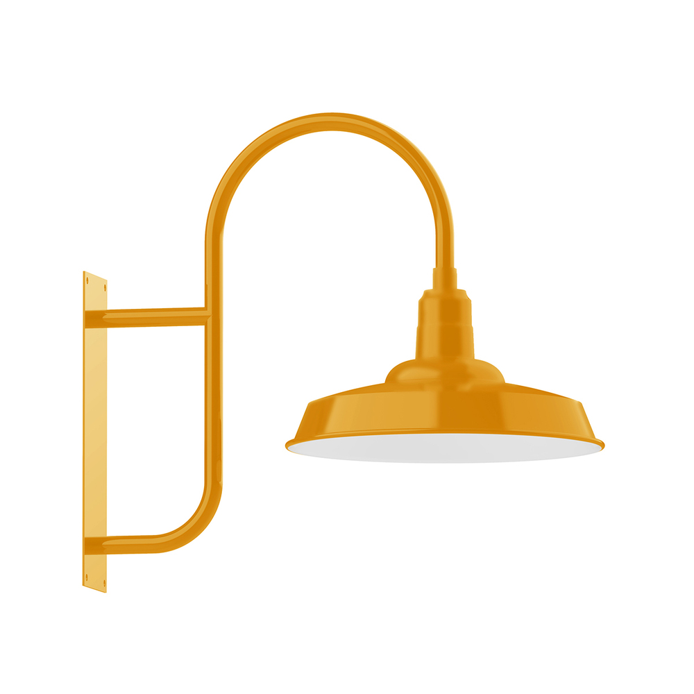 18&#34; Warehouse shade, wall mount light, Bright Yellow