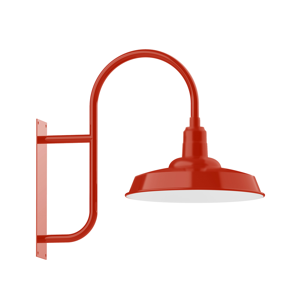 18&#34; Warehouse shade, wall mount light, Vermillion