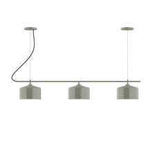 Montclair Light Works CHA419-24 - 3-Light Linear Axis Chandelier, Moss Green