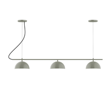 Montclair Light Works CHA431-24-C21-L12 - 3-Light Linear Arcade LED Chandelier with White SJT Cord, Moss Green