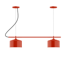 Montclair Light Works CHB419-26 - 2-Light Linear Axis Chandelier, Vermillion