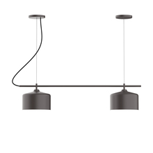 Montclair Light Works CHB419-57-C21 - 2-Light Linear Axis Chandelier with White SJT Cord, Bronze Matte